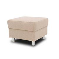 Polsterhocker Jamie Beige Webstoff H: 40 Cm - Chromfarben/Beige, KONVENTIONELL, Textil (54/40/54cm) - MID.YOU