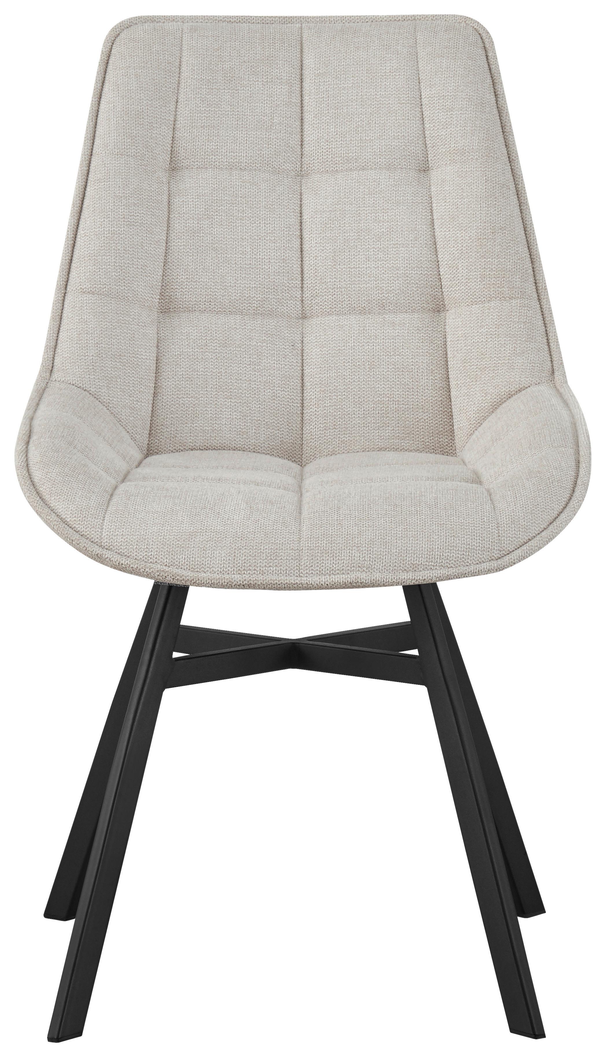 Stolička LUNA béžová - čierna/béžová, Modern, kov/drevo (53/87/61cm) - Mömax