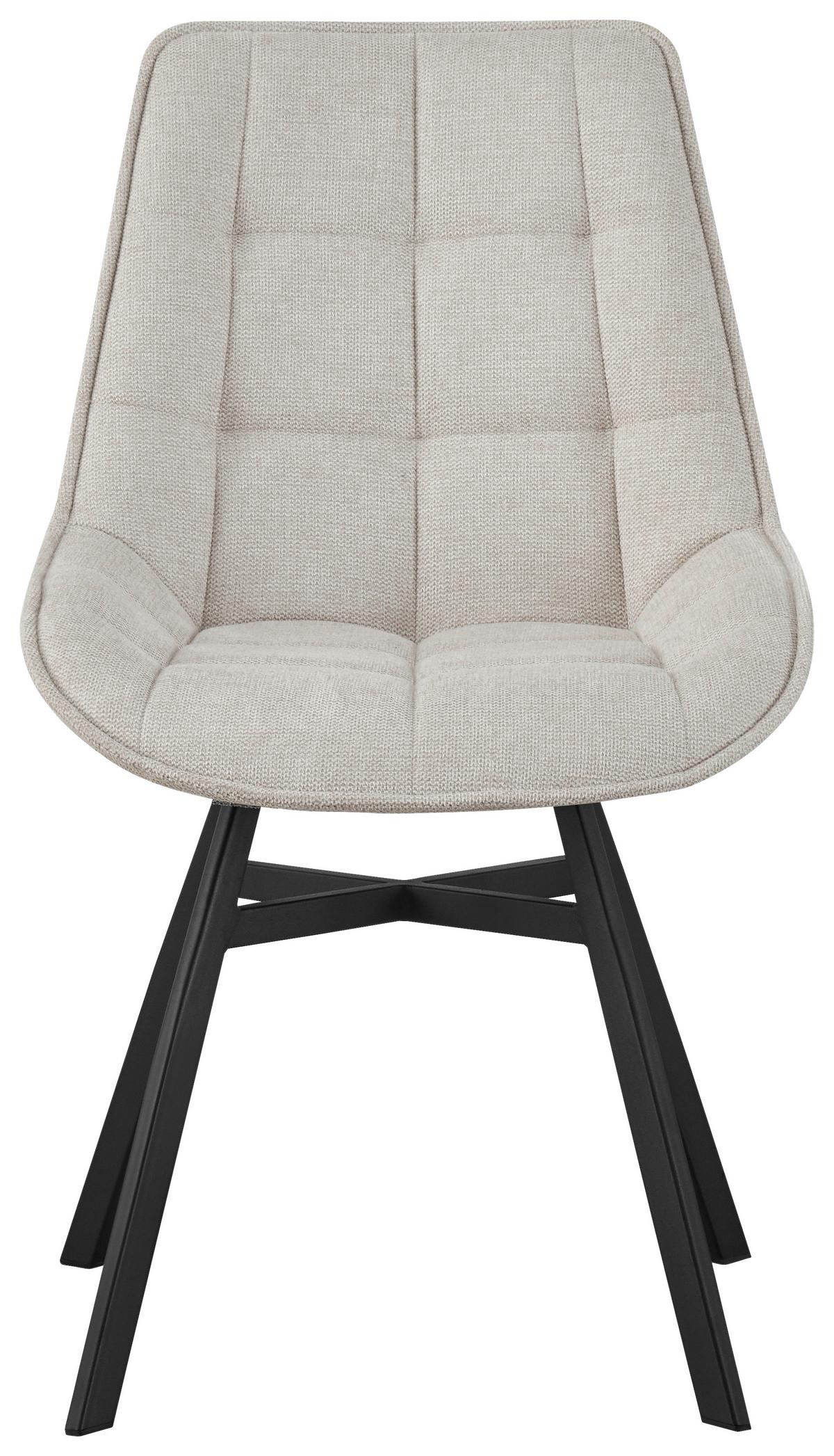 Stolička LUNA béžová - čierna/béžová, Modern, kov/drevo (53/87/61cm) - Mömax