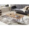 Couchtisch Mit Holzplatte Bagli, Akazie/schwarz - Schwarz/Akaziefarben, Design, Holz/Metall (115/60/40cm) - MID.YOU
