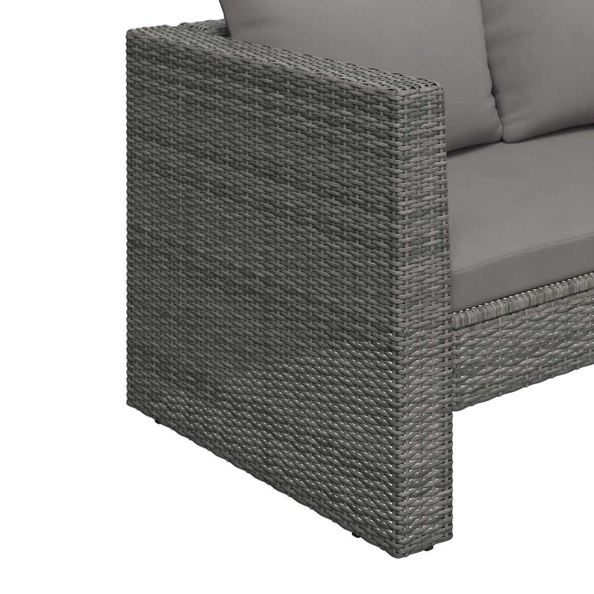 Loungegarnitur Tripolis - Schwarz/Grau, MODERN, Glas/Kunststoff (192/192cm) - Beldano