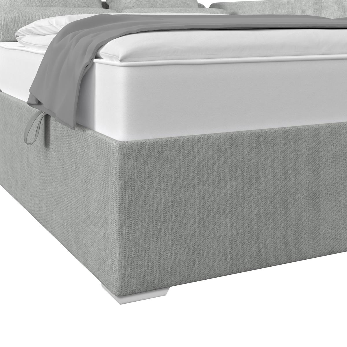 Kárpitozott Ágy Remi 120/200cm - ezüstszínű/sötétszürke, Modern, textil/fa (120/200cm)