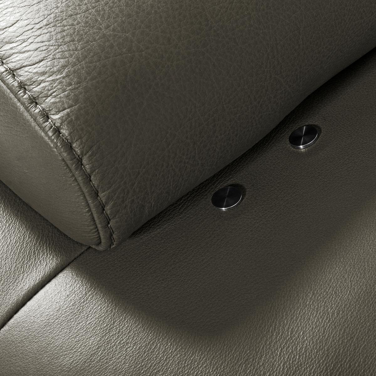 Ecksofa Como Echtleder Grau 306x237 - Schwarz/Grau, Design, Leder (306/237cm) - Livetastic