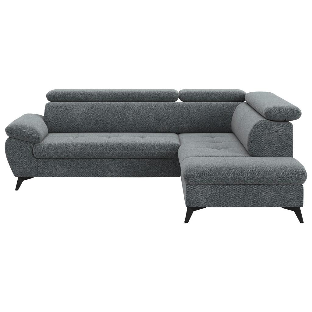 Ecksofa mit Bettfunktion Hudson, Chenille Dunkelgrau
