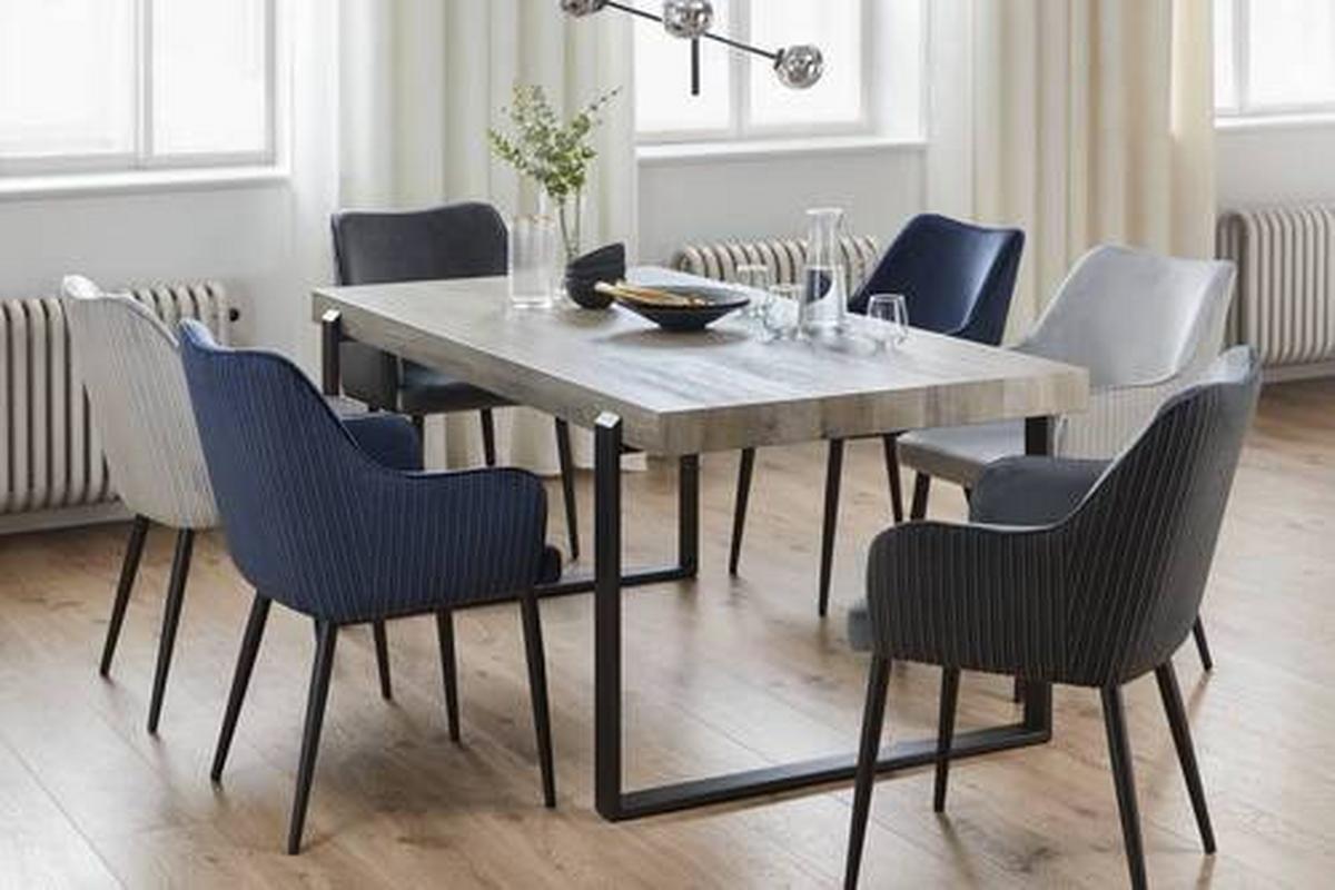 Zamatová stolička Caria modrá - modrá/čierna, Modern, kov/drevo (57/89/60cm) - Bessagi Home