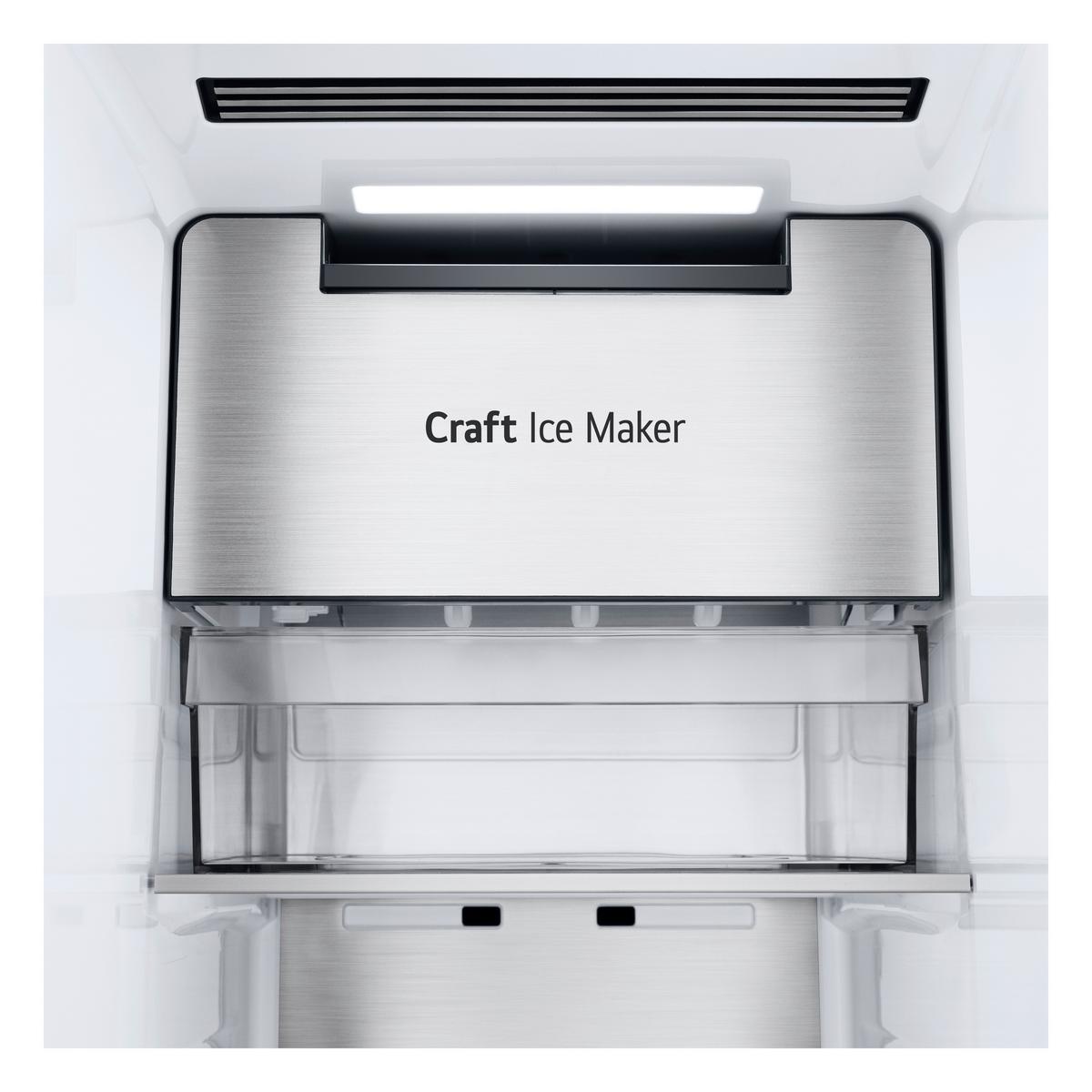 Kühl-Gefrier-Kombination LG Gsxe90evdd - Schwarz, Basics, Glas/Kunststoff (91.3/179/73.5cm)