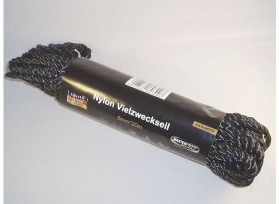 Universalseil 20 Meter - Schwarz, KONVENTIONELL, Kunststoff (0,6cm) Universalseil 20 Meter - Schwarz, KONVENTIONELL, Kunststoff (0,6cm)