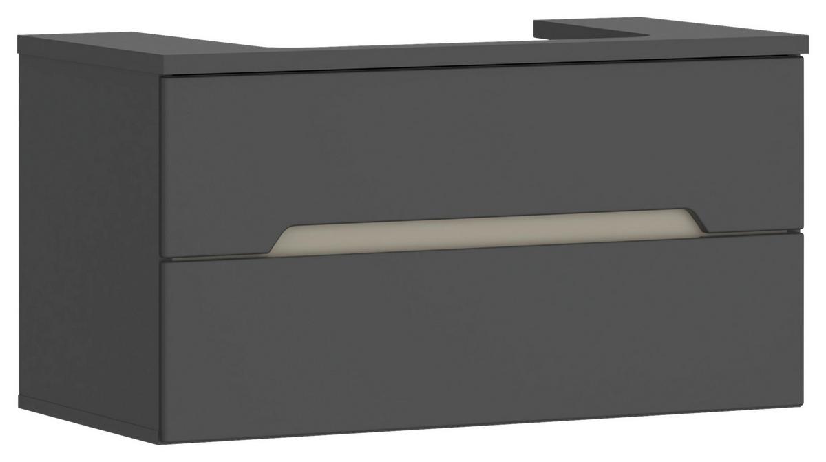 Badezimmer Manhatten Anthrazit/Kieselgrau B:148,6cm - Anthrazit/Grau, MODERN, Holzwerkstoff (148,6/200/47,3cm) - Luca Bessoni