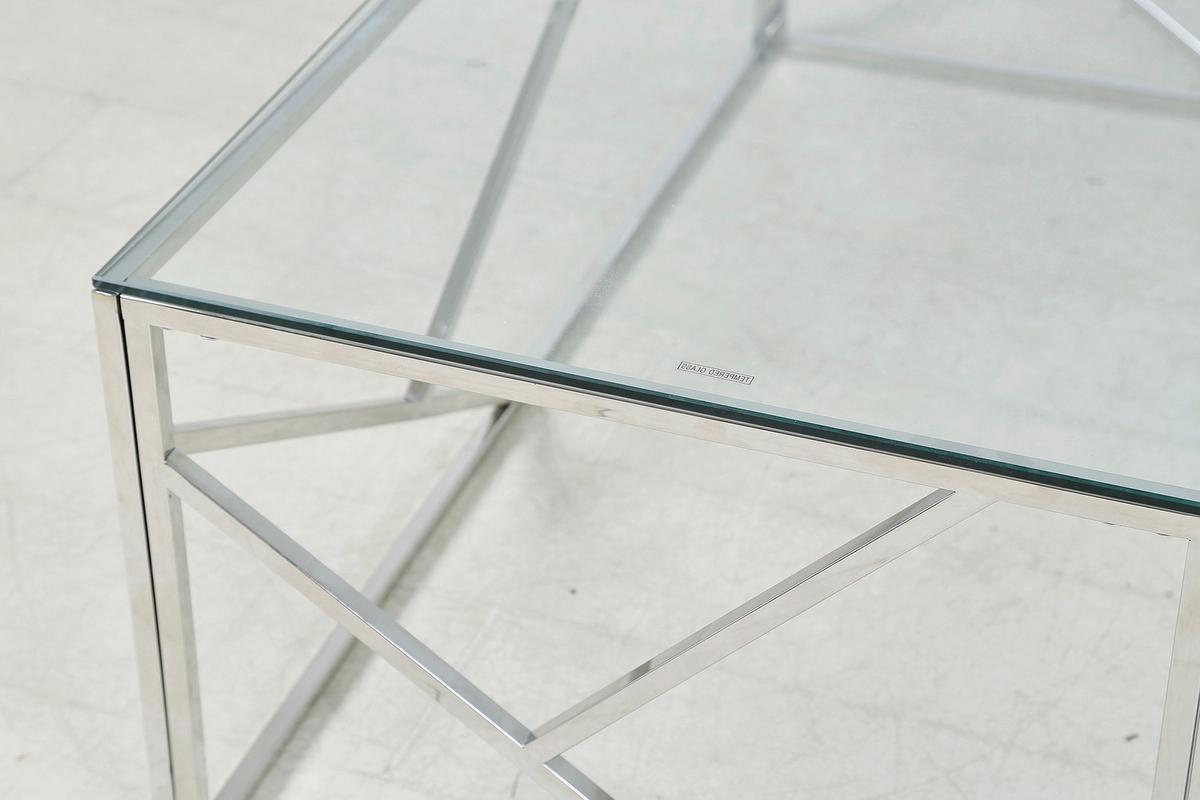Couchtisch Silberfarben L: 120 Cm - Klar/Silberfarben, Design, Glas/Metall (120/60/45cm) - Livetastic