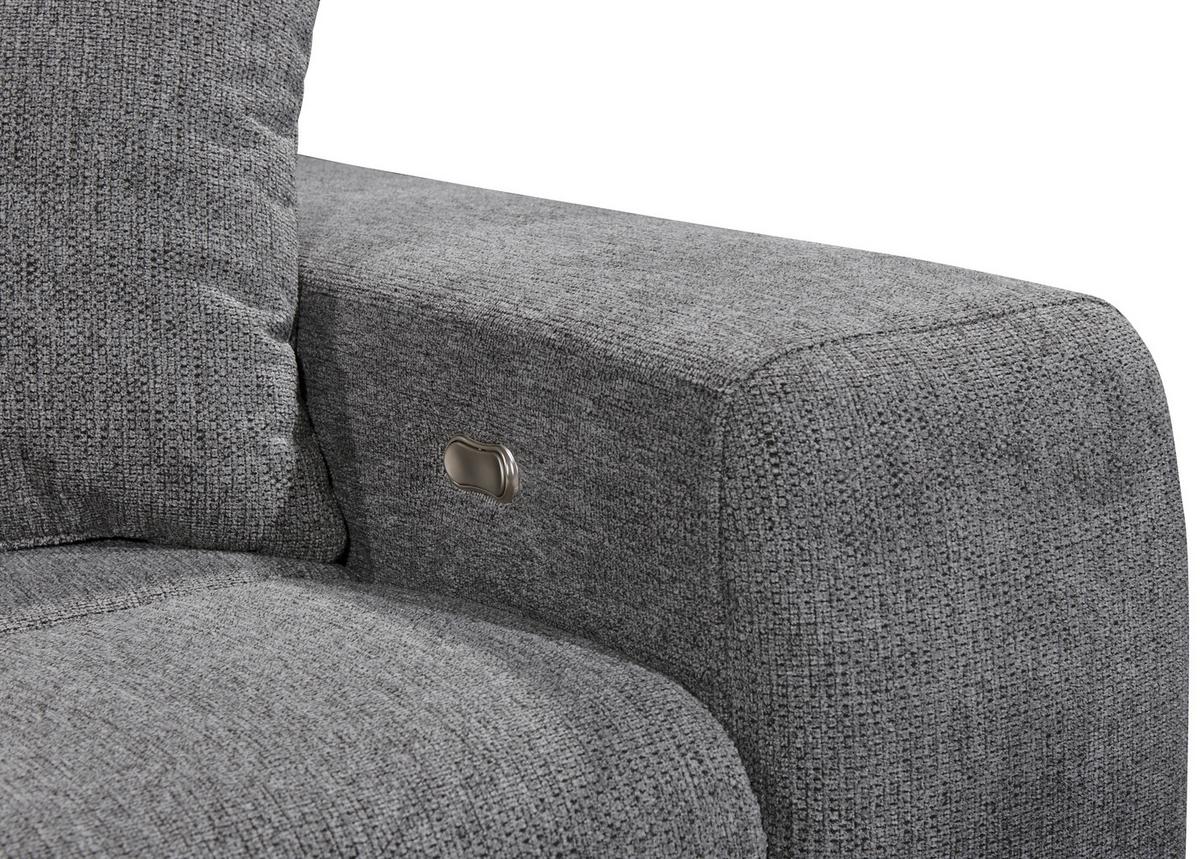 Ecksofa Sydney Anthrazit S: 172/268 cm - Anthrazit/Schwarz, KONVENTIONELL, Textil (172/268cm) - MID.YOU