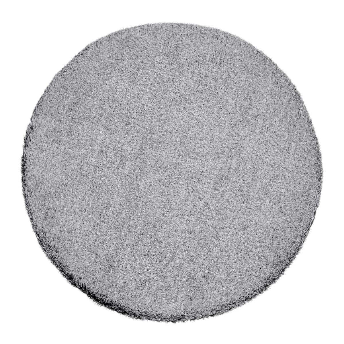 Szörme Szőnyeg Leni Átmérő Kb. 80cm - sötétszürke/szürke, Modern, textil (80cm) - Luca Bessoni