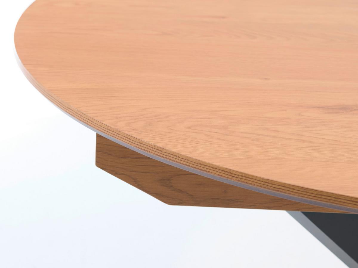 Esstisch Cesura Eichefarben, L: 120 Cm - Eichefarben/Schwarz, MODERN, Holzwerkstoff/Metall (120/120/75cm) - Livetastic