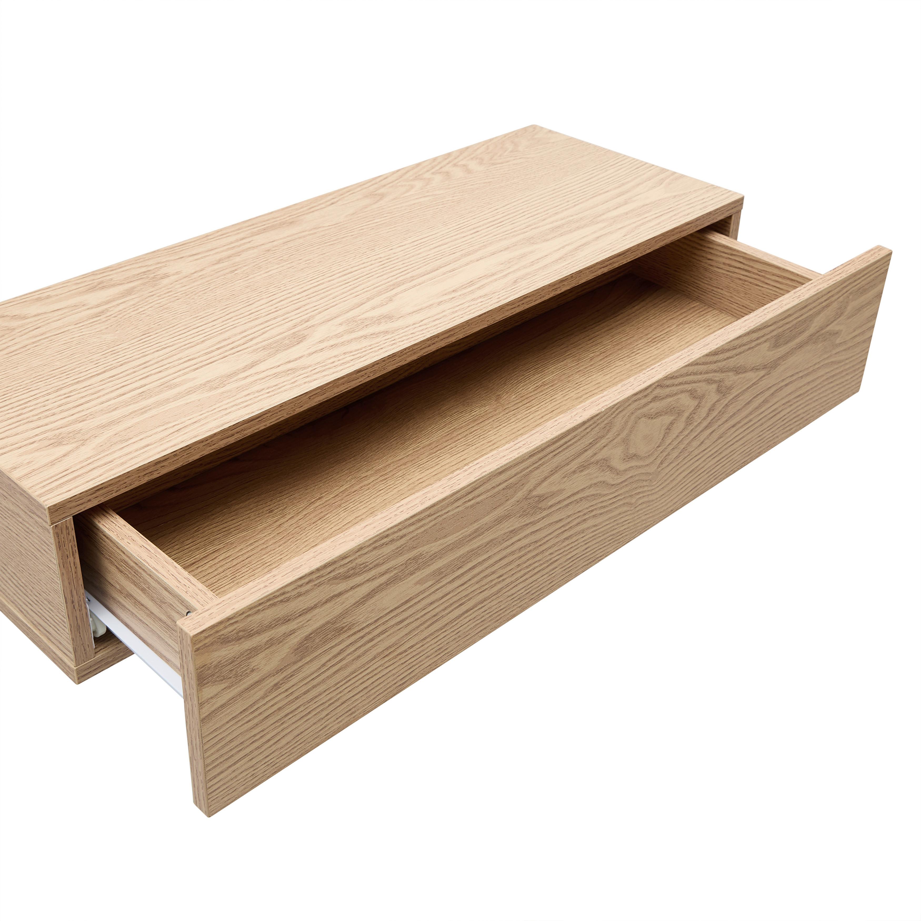 NÁSTĚNNÁ KONZOLA NOAH -TREND- - přírodní barvy, Moderní, kompozitní dřevo (60/12/22cm) - Mömax