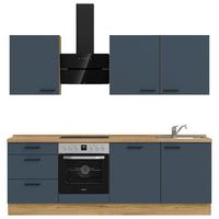 Küchenleerblock Easytouch High-Line, H9 Links - Blau/Eichefarben, MODERN, Holzwerkstoff (240cm) - Nobilia