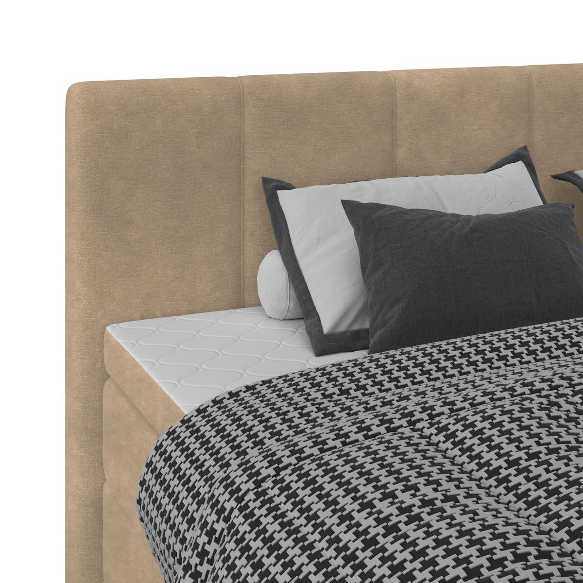 Boxspringbett Mit Topper & Bettkasten 200x200 Lauro - Schwarz/Braun, Trend, Textil (200/200cm)