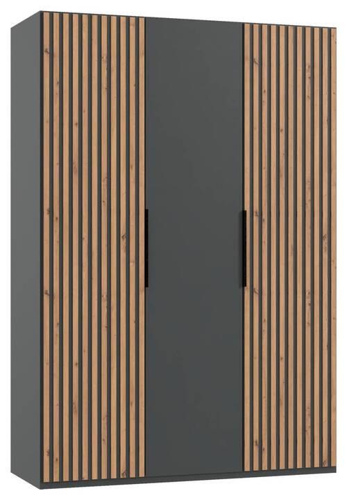 Drehtürenschrank Andorra Eiche/graphitfarben B: 150 Cm - Eichefarben/Graphitfarben, MODERN, Holzwerkstoff (150/216/58cm) - MID.YOU