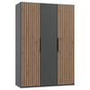 Drehtürenschrank Andorra Eiche/graphitfarben B: 150 Cm - Eichefarben/Graphitfarben, MODERN, Holzwerkstoff (150/216/58cm) - MID.YOU