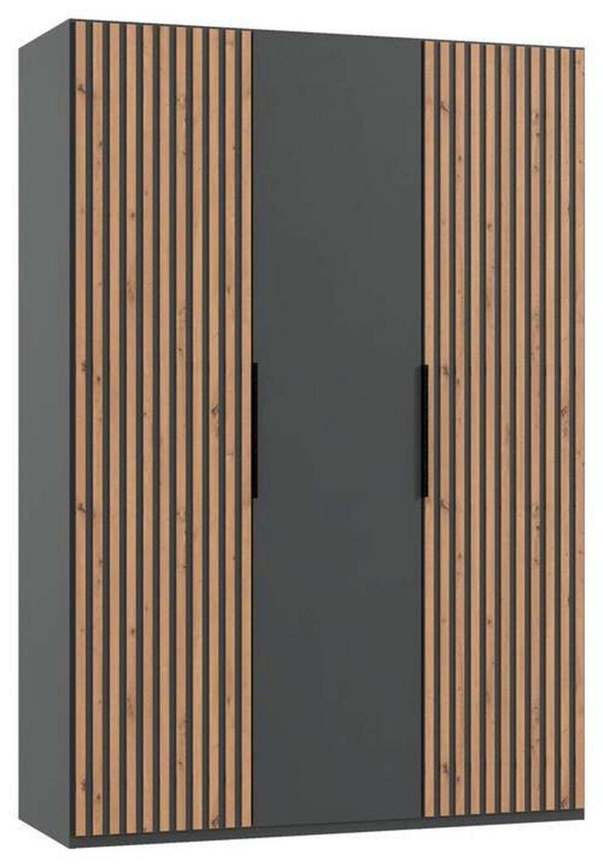 Drehtürenschrank Andorra Eiche/graphitfarben B: 150 Cm - Eichefarben/Graphitfarben, MODERN, Holzwerkstoff (150/216/58cm) - MID.YOU