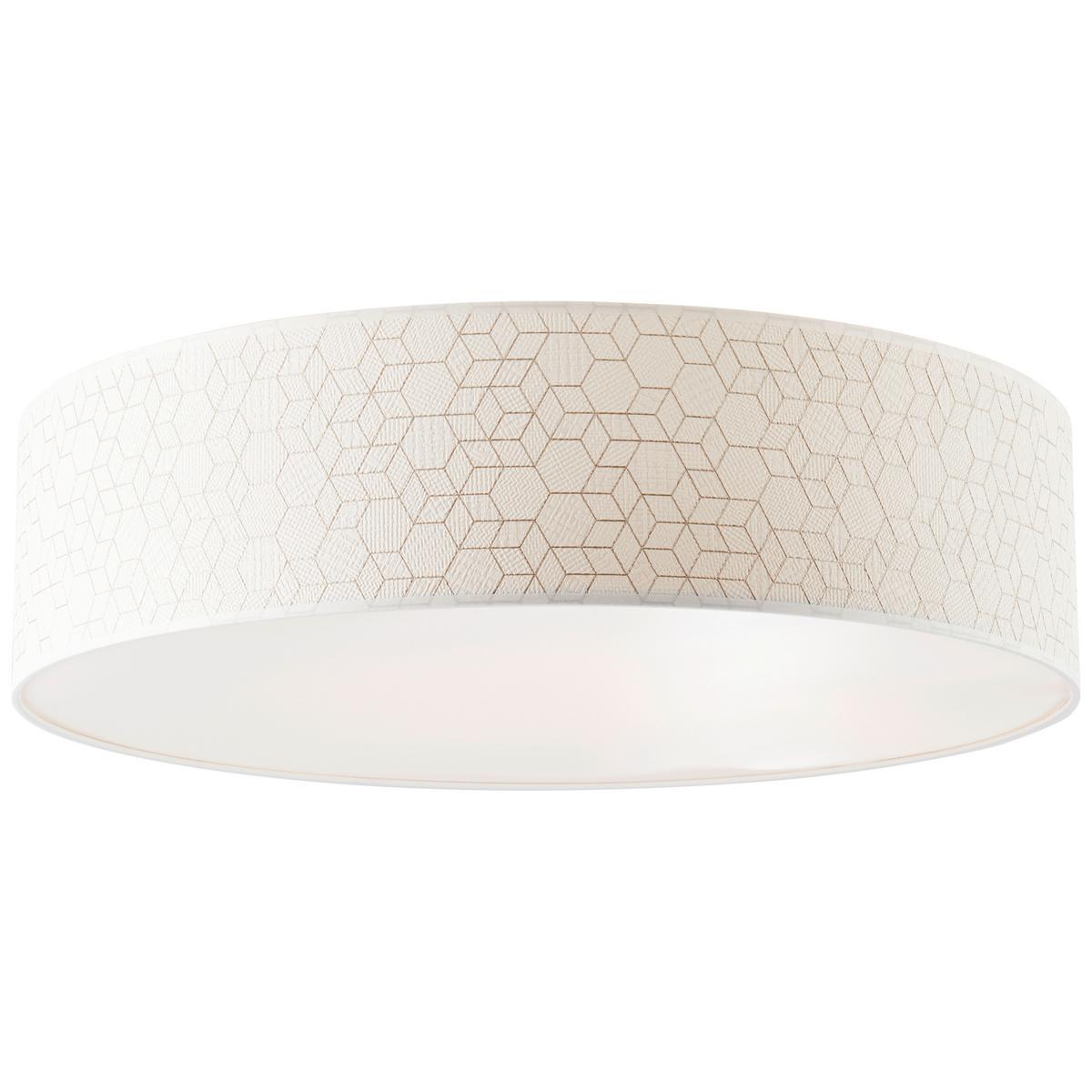 Deckenleuchte Galance Ø 58 cm 4-Flammig mit Textilschirm - Weiß, KONVENTIONELL, Textil/Metall (58/16cm) - Brilliant