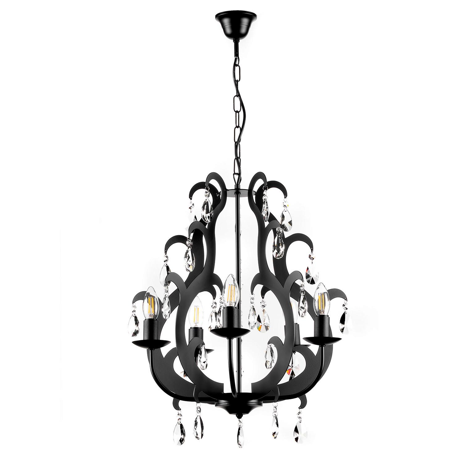 Kronleuchter 4703/5n - Schwarz, Trend, Glas/Metall (45/110cm)