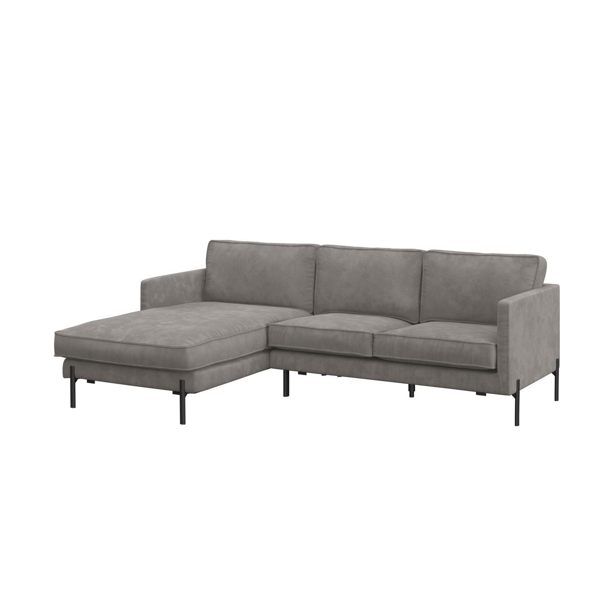 Ecksofa Yukon Hellgrau S: 154x232 Cm - Hellgrau/Schwarz, Trend, Textil (154/232cm) - Livetastic