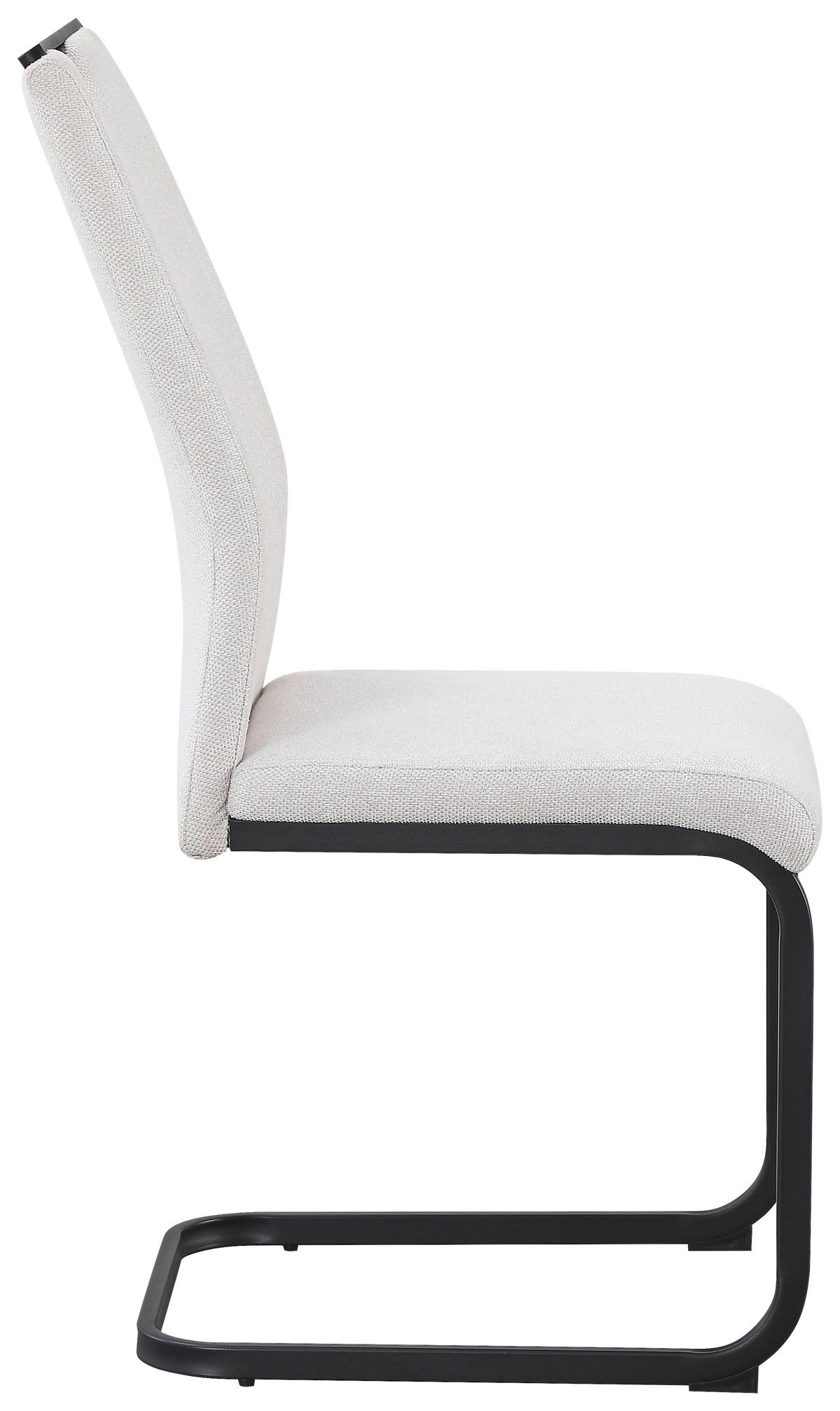 Schwingstuhl Maya Webstoff beige, B: 58cm - Beige/Schwarz, Trend, Textil/Metall (58/98/43cm)