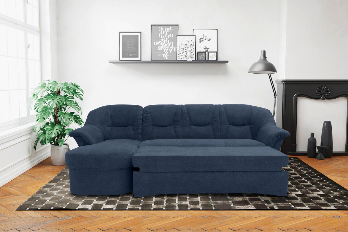 Ecksofa Sarafina - Schwarz/Dunkelblau, KONVENTIONELL, Textil (146/232cm) - MID.YOU