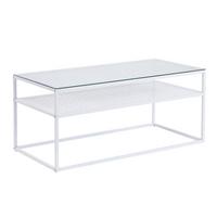 COUCHTISCH Weiß L: 100cm - Weiß, Design, Glas/Metall (100/50/45cm) - MID.YOU