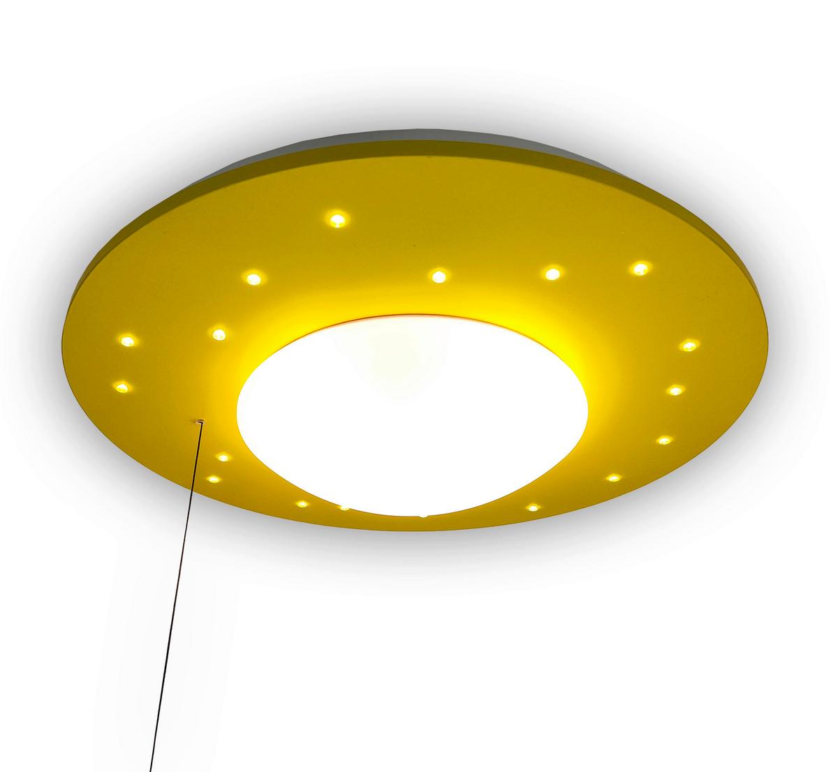 Kinderdeckenleuchte 7008 - Starlight Sonnengelb - Gelb/Weiß, Basics, Holzwerkstoff/Kunststoff (54/11cm) - Niermann
