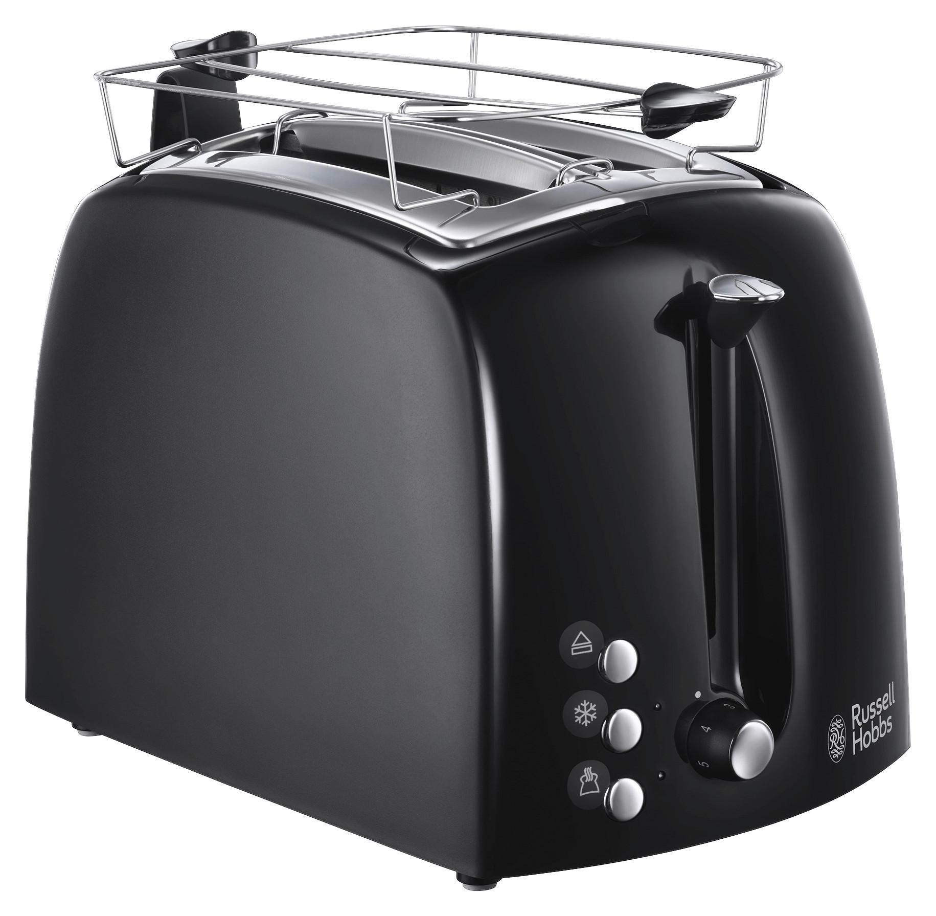 Toaster Textures Plus - Schwarz, Basics, Kunststoff/Metall (18,2/22,1/29,5cm) - Russell Hobbs
