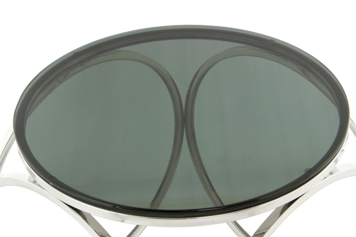 Beistelltisch Whitney 225 Schwarz/Silberfarben B: 50 cm - Roségold/Silberfarben, Design, Glas/Metall (50/50/52cm) - Kayoom