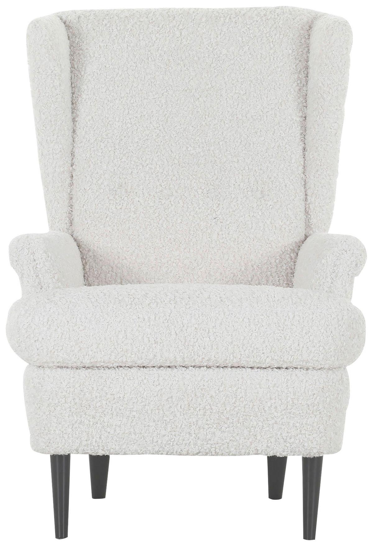 Ohrensessel Versailles, Weiß B: 72 cm - Dunkelbraun/Weiß, Design, Textil (72/104/85cm) - MID.YOU