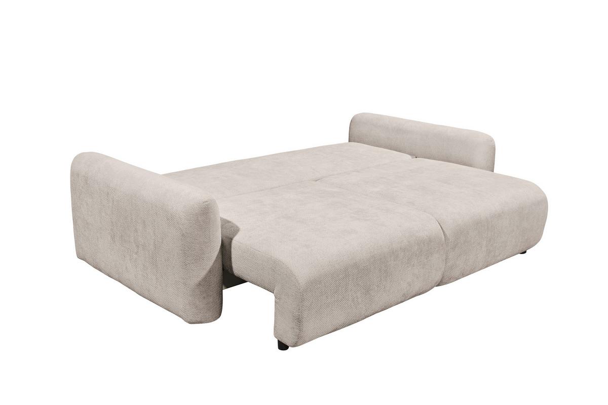 Schlafsofa Bubble 2 Beige, B: 240cm - Beige/Schwarz, MODERN, Textil (240/89/122cm) - MID.YOU