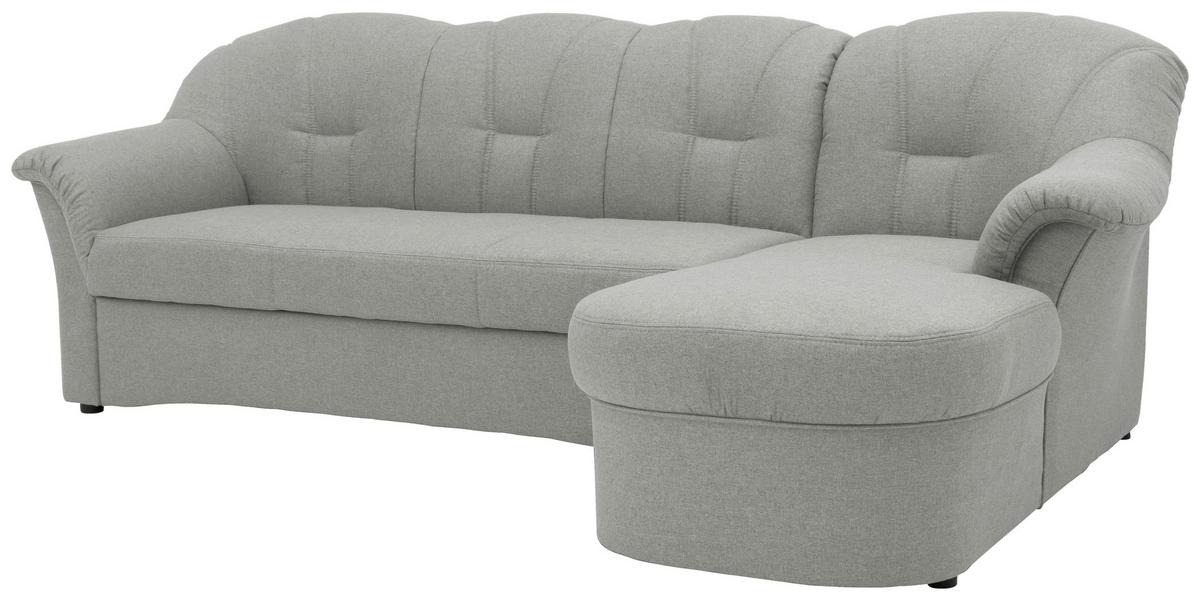 Ecksofa Papenburg Silberfarben - Silberfarben/Schwarz, KONVENTIONELL, Textil (233/142cm) - MID.YOU