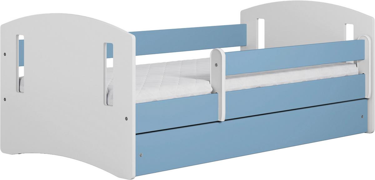 KINDER-/JUNIORBETT Classic Blau/Weiß 80x160cm - Blau/Birkefarben, MODERN, Holz/Holzwerkstoff (80/160cm) - MID.YOU