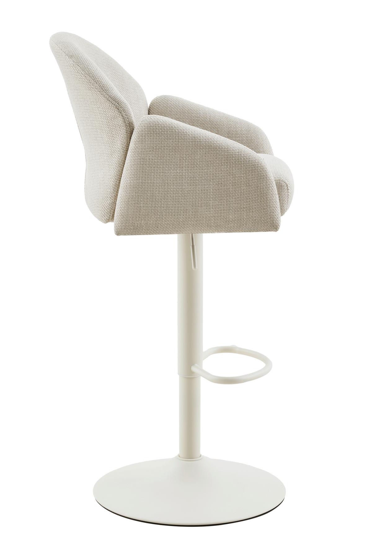 Barhocker-Set Holly H 2er-Set - Beige/Creme, MODERN, Textil/Metall (51,5/96-117/53cm) - MID.YOU