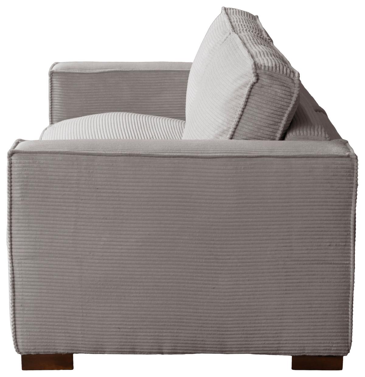 Schlafsofa Texas Hellgrau Cord, B: 203 Cm - Dunkelbraun/Hellgrau, Design, Textil (203/85/99cm) - MID.YOU