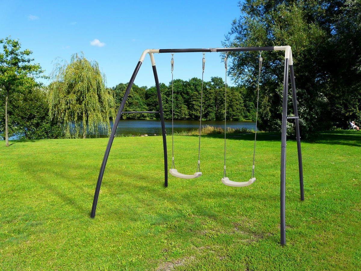 Hojdačka Biela, antracitová - biela/antracitová, Basics, kov/plast (210/217/210cm)