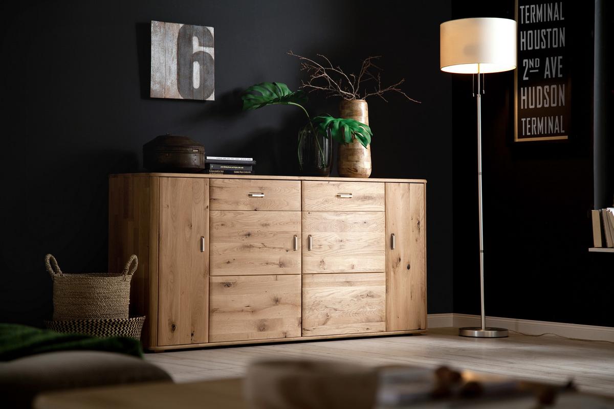 Sideboard Massiv 186 cm Ravello Eichefarben - Eichefarben, Design, Holz (186/90/44cm) - Livetastic