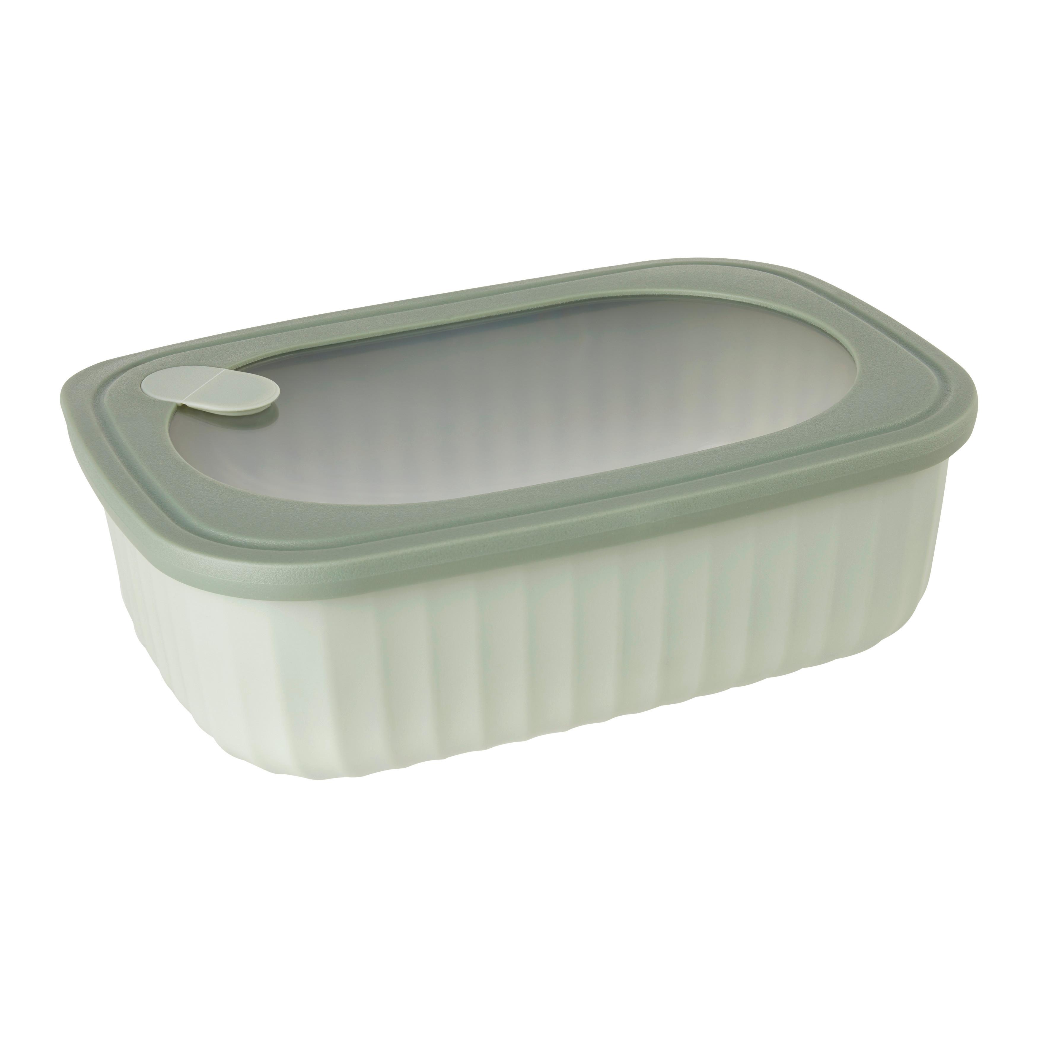 dóza na potraviny BETTY - L - průhledné/zelená, Moderní, plast (22,5/7,5/15,5cm) - Modern Living