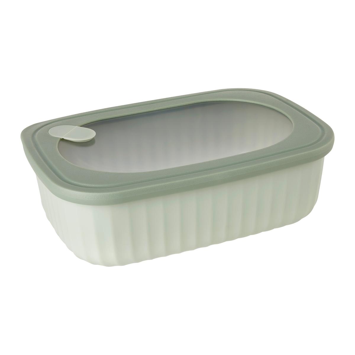 dóza na potraviny BETTY - L - průhledné/zelená, Moderní, plast (22,5/7,5/15,5cm) - Modern Living