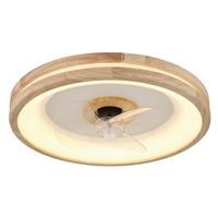 Deckenventilator 03650 - Transparent/Dunkelbraun, Natur, Kunststoff/Metall (50/12,5cm) - Globo