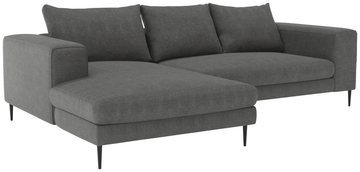 Eckschlafsofa Aurora II - Dunkelgrau/Schwarz, MODERN, Textil (315/170cm) - Trendmanufaktur