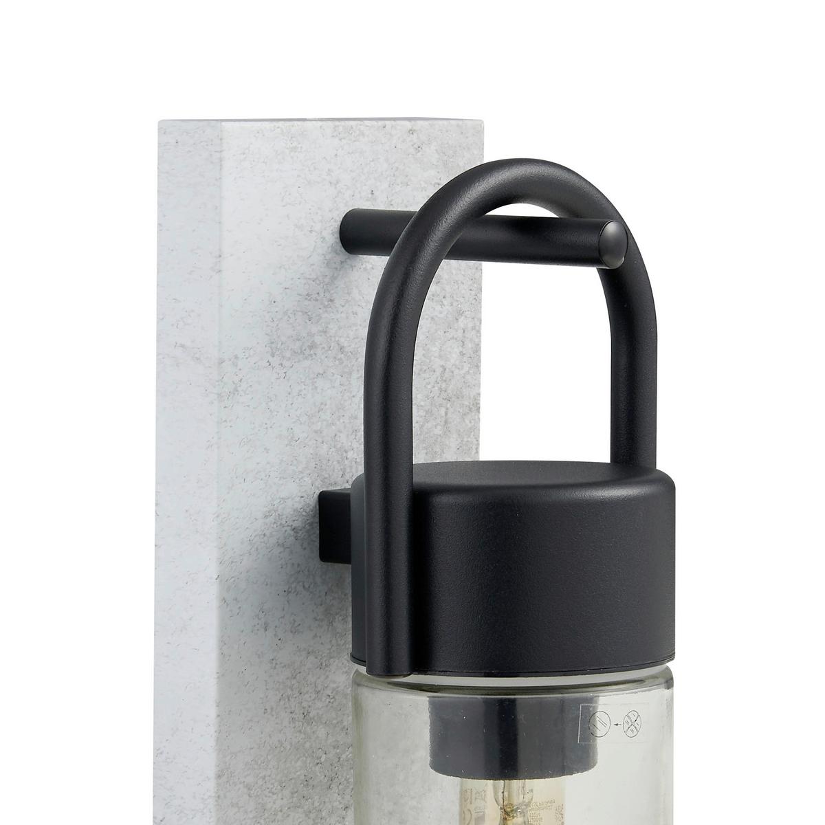 Außenwandleuchte Carraro 60w Metall Glas, Wandmontage - Klar/Schwarz, KONVENTIONELL, Glas/Metall (13/11,5/38cm) - Eglo