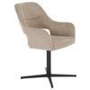Armlehnstuhl Alexis Leinenoptik Taupe, B: 56 cm - Taupe/Schwarz, MODERN, Holz/Textil (56/86/63cm) - MID.YOU