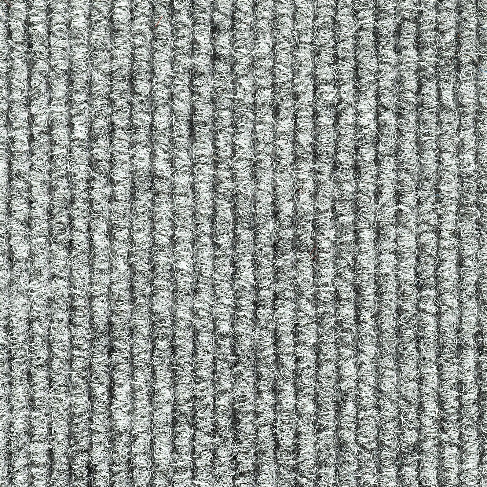 Teppichfliese Hellgrau Solid Rib 50x50 Cm Florhöhe 2,5 Mm