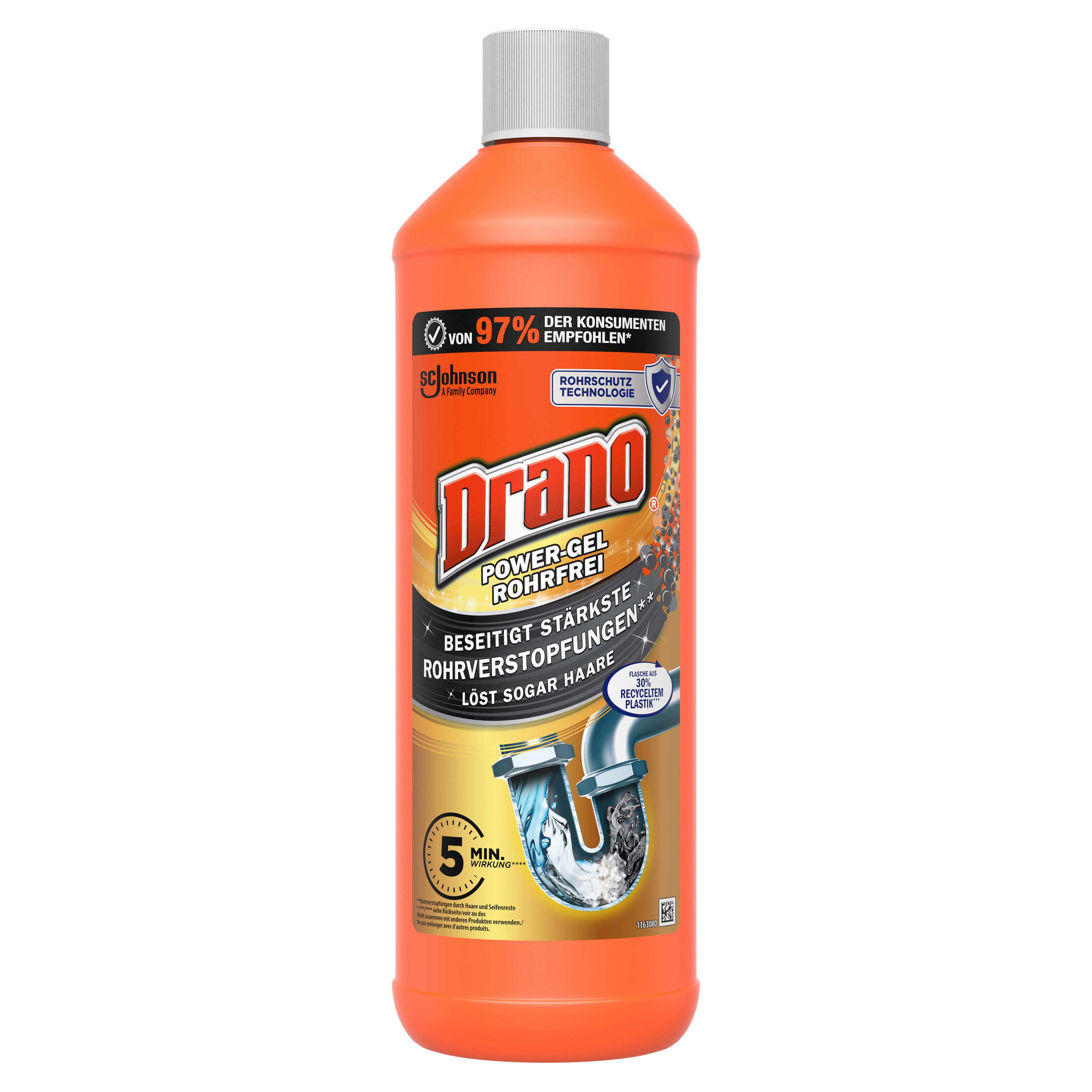 ABFLUSSREINIGER DRANO POWER GEL ROHRFREI - Orange, Basics (8/28/8cm)