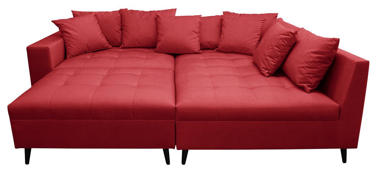 Ecksofa Pruno, Rot S: 247x174 Cm - Rot/Schwarz, Design, Textil (247/174cm) - MID.YOU