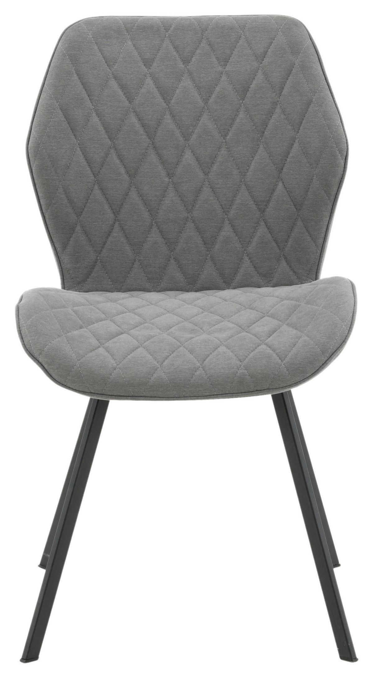 Stuhl-Set Gemma - Schwarz/Grau, Design, Textil/Metall (50/90/63cm) - Livetastic