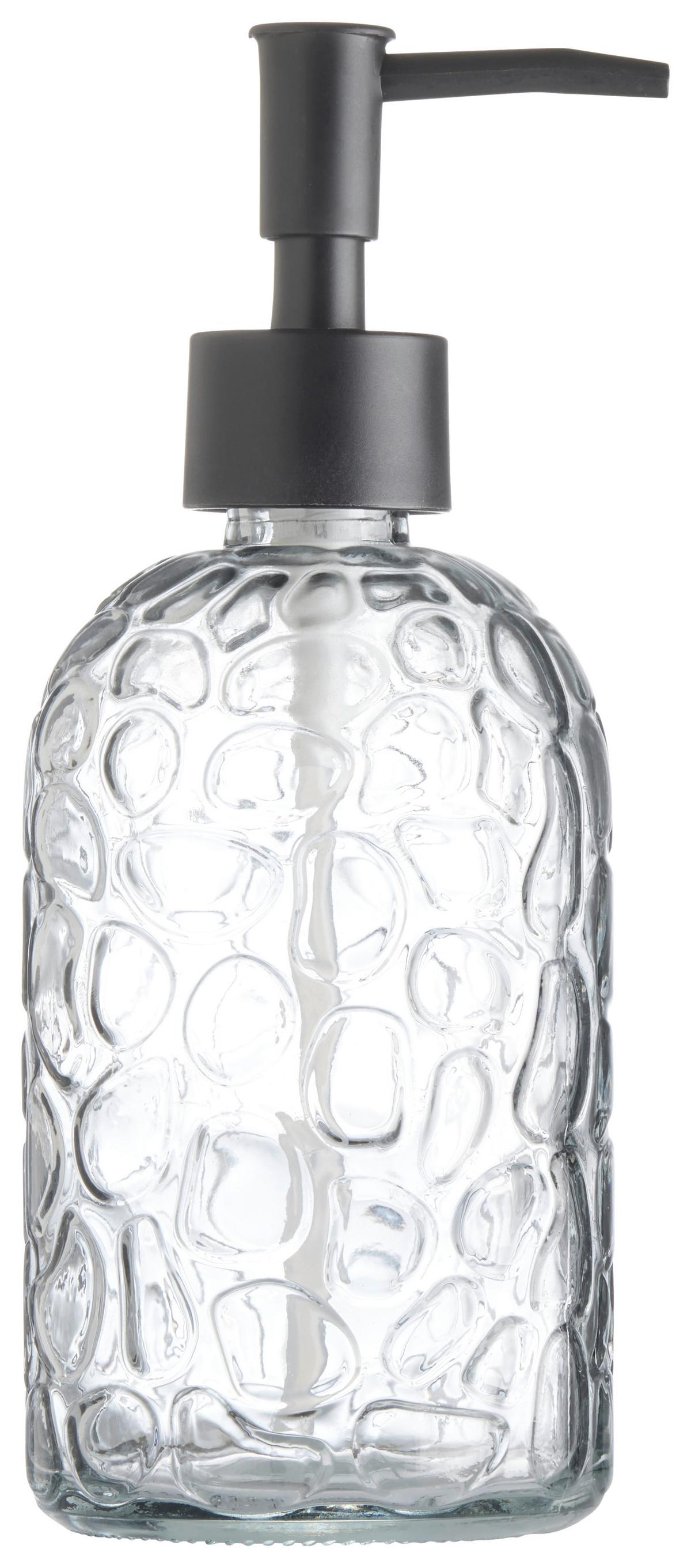 Dávkovač mydla CHARLOTTE - číra/čierna, Konventionell, plast/sklo (7,8/19cm) - Mömax